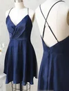 A-line V-neck Silk-like Satin Short/Mini Homecoming Dresses #Milly020110942