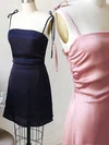 A-line Square Neckline Silk-like Satin Short/Mini Homecoming Dresses #Milly020110944