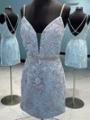 Sheath/Column V-neck Lace Short/Mini Homecoming Dresses With Beading #Milly020110945