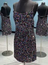 Sheath/Column V-neck Velvet Sequins Short/Mini Homecoming Dresses #Milly020110946