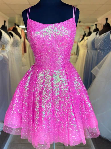 Sparkly A-line Scoop Neck Sequin Dresses PT020110948