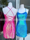 Sheath/Column Scoop Neck Sequined Short/Mini Homecoming Dresses #Milly020110963