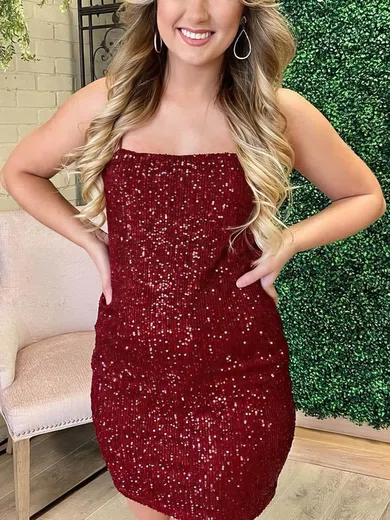 Square Neckline Bodycon Sequin Dress PT020110992