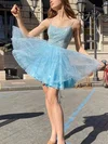 A-line Scoop Neck Glitter Short/Mini Homecoming Dresses #Milly020111000