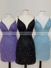 Sheath/Column V-neck Sequined Short/Mini Homecoming Dresses #Milly020111033
