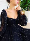 A-line V-neck Glitter Short/Mini Homecoming Dresses #Milly020111138