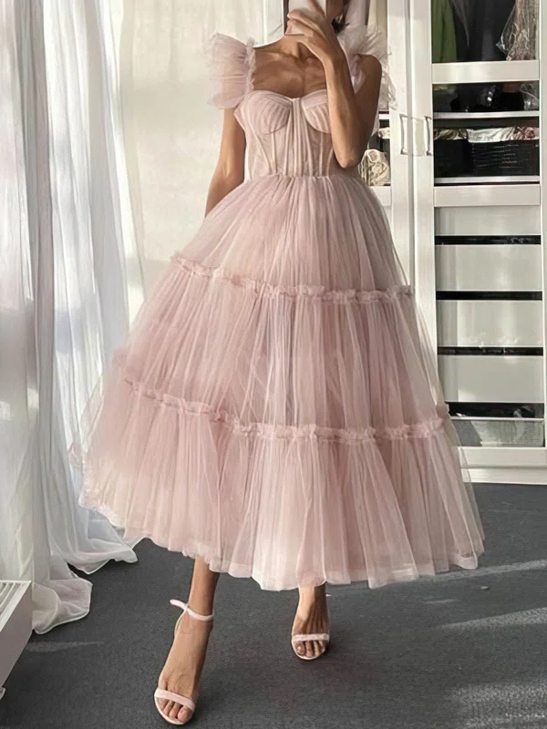 Princess Sweetheart Corset Tulle Ruffle Long Homecoming Dresses #Milly020111151