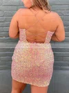Sheath/Column V-neck Sequined Short/Mini Homecoming Dresses #Milly020111183