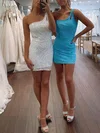 Sheath/Column One Shoulder Sequined Short/Mini Homecoming Dresses #Milly020111216