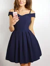A-line Off-the-shoulder Satin Short/Mini Homecoming Dresses #Milly020111257