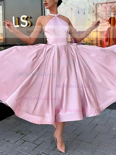 Pink skater prom dress best sale