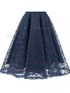 A-line V-neck Lace Tea-length Homecoming Dresses With Ruffles #Milly020111278