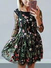 Black Long Sleeve Lace Mini Dress #Milly020111284