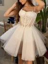Ball Gown Sweetheart Glitter Short/Mini Homecoming Dresses With Appliques Lace #Milly020111332