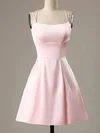 A-line Square Neckline Satin Short/Mini Homecoming Dresses #Milly020111346