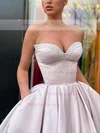 Ball Gown Sweetheart Satin Tea-length Homecoming Dresses With Pockets #Milly020111347