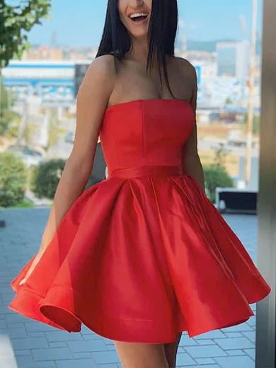 Elegant Skater Satin Straight Homecoming Dresses #Milly020111362