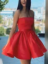 Red Ruched Satin Mini Dress #Milly020111362