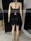 Sheath/Column Halter Sequined Short/Mini Homecoming Dresses With Split Front #Milly020111383