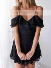 A-line V-neck Lace Short/Mini Homecoming Dresses #Milly020111503