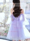 A-line Off-the-shoulder Tulle Knee-length Homecoming Dresses #Milly020111544