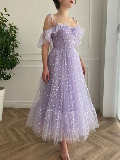 Ball Gown Sweetheart Glitter Ankle-length Homecoming Dresses With Cascading Ruffles #Milly020111549