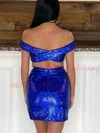 Sheath/Column Off-the-shoulder Sequined Short/Mini Homecoming Dresses #Milly020111588