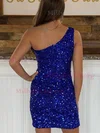 Sheath/Column One Shoulder Sequined Short/Mini Homecoming Dresses #Milly020111589