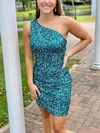 Sheath/Column One Shoulder Sequined Short/Mini Homecoming Dresses #Milly020111591