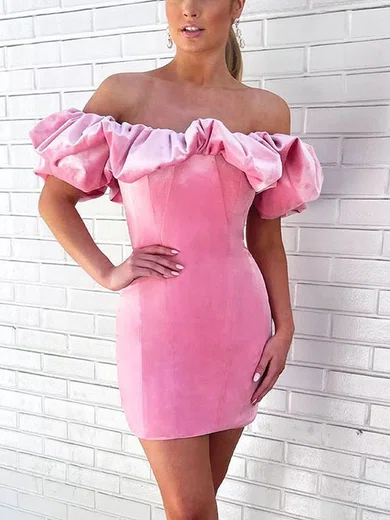 Off-The-Shoulder Velvet Bodycon Homecoming Dresses #Milly020111620
