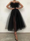 Ball Gown Strapless Tulle Feather Long Homecoming Dresses #Milly020111627
