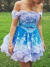 Ball Gown Off-the-shoulder Tulle Short/Mini Homecoming Dresses With Appliques Lace #Milly020111787