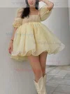 A-line Off-the-shoulder Organza Short/Mini Homecoming Dresses #Milly020111802