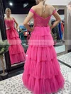 Ball Gown Off-the-shoulder Glitter Floor-length Beading Prom Dresses #Milly020111833
