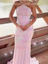 Trumpet/Mermaid Halter Sequined Sweep Train Prom Dresses #Milly020111912