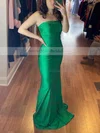 Trumpet/Mermaid Strapless Jersey Sweep Train Prom Dresses With Beading #Milly020111940