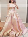 Princess V-neck Shimmer Crepe Floor-length Prom Dresses With Sashes / Ribbons #Milly020112011