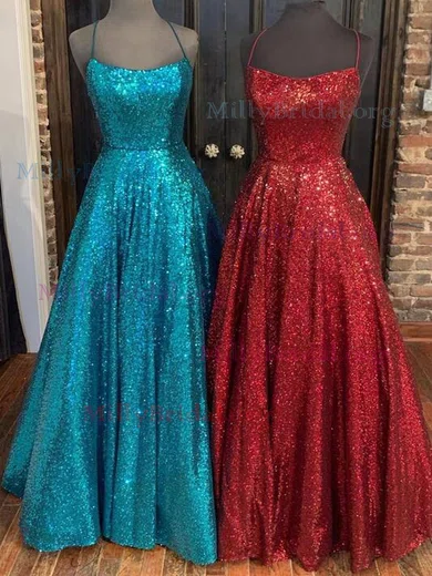 Ball Gown Scoop Neck Sparkly Sequin Prom Dresses #Milly020112151