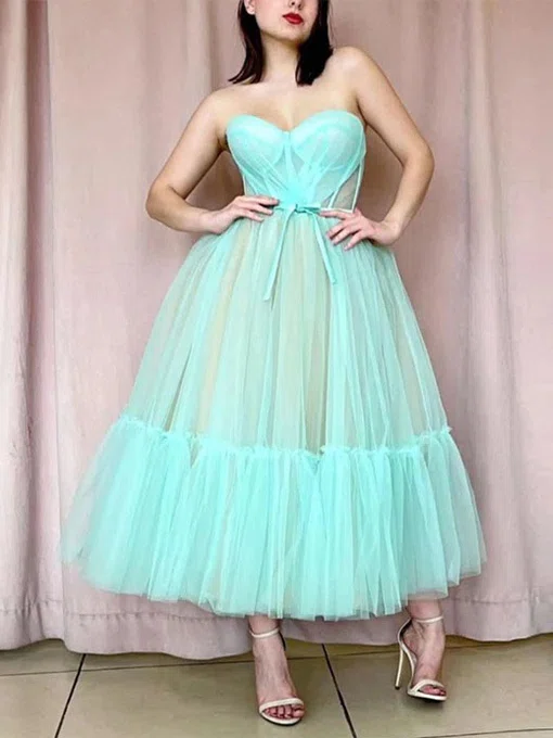 Princess Sweetheart Corset Tulle Ruffle Long Homecoming Dresses #Milly020112198