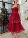 Ball Gown/Princess Ankle-length Sweetheart Glitter Spaghetti Straps Sashes / Ribbons Prom Dresses #Milly020112219