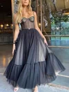 A-line Sweetheart Tulle Ankle-length Prom Dresses With Sashes / Ribbons #Milly020112220
