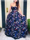 A-line Sweetheart Lace Sweep Train Prom Dresses #Milly020112284