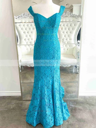 Mermaid Off-the-shoulder Lace Cut Out Prom Dresses With Ruched #Milly020112299