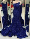 Trumpet/Mermaid Strapless Sequined Sweep Train Prom Dresses #Milly020112373