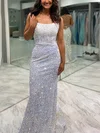 Trumpet/Mermaid Scoop Neck Sequined Sweep Train Prom Dresses #Milly020112507