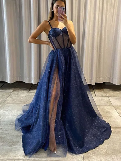 Ball Gown Sweetheart Tulle Corset Prom Dresses With Split #Milly020112517