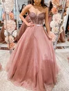 A-line Sweetheart Tulle Floor-length Prom Dresses With Sashes / Ribbons #Milly020112593