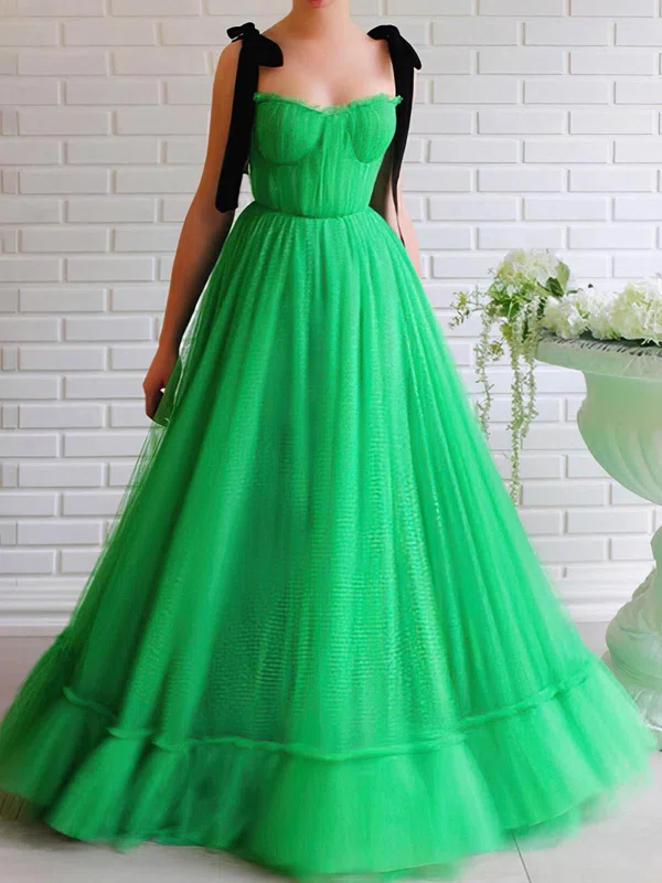 Ball Gown/Princess Floor-length Sweetheart Tulle Bow Prom Dresses #Milly020112766