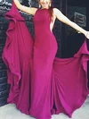 Trumpet/Mermaid Scoop Neck Jersey Sweep Train Prom Dresses #Milly020112783