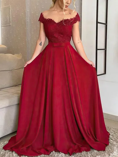 A-line Illusion Jersey Prom Dresses With Appliques #Milly020112828